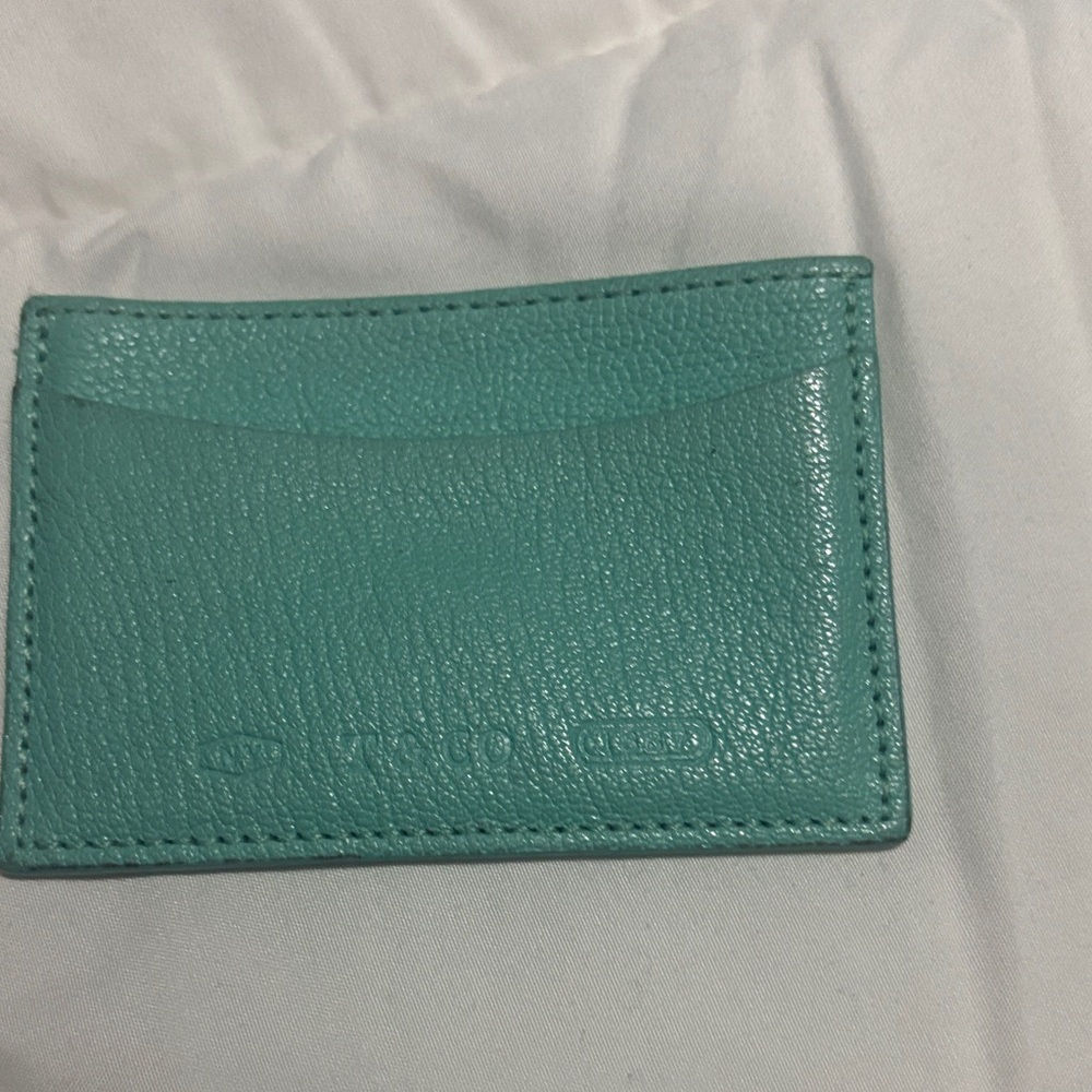 Tiffany & Co. Turquoise Leather Card Holder